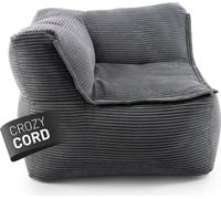 LUMALAND Elément d'angle gauche modulable de la gamme Cord, 81x81x70 cm - Housse souple & lavable - Gris