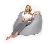 Lumaland Flexi Comfort Pouf Big | Bean Bag Premium Flexible | Coussin de siège 155 x 100 cm | Idéal pour s'allonger ou s'asseoir | Fauteuil & Canapé pour Enfants et Adultes [Gris Clair]