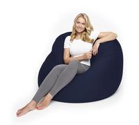 Lumaland Flexi Comfort Pouf Big | Bean Bag Premium Flexible | Coussin de siège 155 x 100 cm | Idéal pour s'allonger ou s'asseoir | Fauteuil & Canapé pour Enfants et Adultes [Bleu Marine]