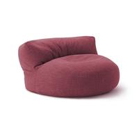Lumaland - Interior Line - Canapé pouf rond pour l’intérieur - Avec rembourrage de 320 l - 90 x 50 cm - Aspect et sensation du lin - Rouge