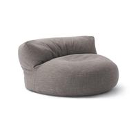 Lumaland - Interior Line - Canapé pouf rond pour l’intérieur - Avec rembourrage de 320 l - 90 x 50 cm - Aspect et sensation du lin - Gris clair