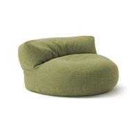 Lumaland - Interior Line - Canapé pouf rond pour l’intérieur - Avec rembourrage de 320 l - 90 x 50 cm - Aspect et sensation du lin - Citron vert