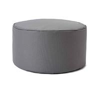 Lumaland Pouf Chaise Tabouret 25 x 45 cm | pour Enfants et Adultes | pour intérieur et extérieur | Coussin Rond de Sol | Pouf Siège - Résistant à l'eau | Entretien Facile [Gris]
