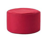 Lumaland Pouf Chaise Tabouret 25 x 45 cm | pour Enfants et Adultes | pour intérieur et extérieur | Coussin Rond de Sol | Pouf Siège - Résistant à l'eau | Entretien Facile [Rouge]