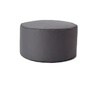 Lumaland Pouf Chaise Tabouret 25 x 45 cm | pour Enfants et Adultes | pour intérieur et extérieur | Coussin Rond de Sol | Pouf Siège - Résistant à l'eau | Entretien Facile [Anthracite]