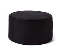 Lumaland Pouf Chaise Tabouret 25 x 45 cm | pour Enfants et Adultes | pour intérieur et extérieur | Coussin Rond de Sol | Pouf Siège - Résistant à l'eau | Entretien Facile [Noir]