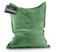 Lumaland Pouf classique XXL en velours côtelé - Pouf géant XXL avec structure nervurée douce - Idéal avec canapé et fauteuil d'intérieur - Pour salon, chambre à coucher, etc. - 380 l, 140 x 180 cm