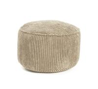 Lumaland Pouf en velours - Pouf de jeu compact de 50 l avec fonction 3 en 1 : tabouret confortable, table pratique et repose-pieds d'intérieur élégant - Diamètre 25 x 45 cm - Beige