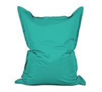 Lumaland Pouf géant de Luxe | Intérieur et extérieur XXL Pouf avec Housse Lavable | 140cm x 180cm | Grand Coussin d'assise | Sac intérieur Rechargeable incluant 380 litres de Billes EPS [Turquoise]