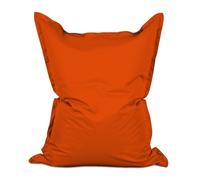 Lumaland Pouf géant de Luxe | Intérieur et extérieur XXL Pouf avec Housse Lavable | 140cm x 180cm | Grand Coussin d'assise | Sac intérieur Rechargeable incluant 380 litres de Billes EPS [Orange]