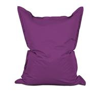 Lumaland Pouf géant de Luxe | Intérieur et extérieur XXL Pouf avec Housse Lavable | 140cm x 180cm | Grand Coussin d'assise | Sac intérieur Rechargeable incluant 380 litres de Billes EPS [Lila]