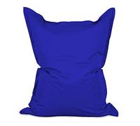 Lumaland Pouf géant de Luxe | Intérieur et extérieur XXL Pouf avec Housse Lavable | 140cm x 180cm | Grand Coussin d'assise | Sac intérieur Rechargeable incluant 380 litres de Billes EPS [Bleu Royal]