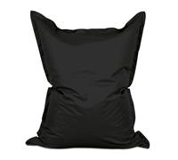Lumaland Pouf géant de Luxe | Intérieur et extérieur XXL Pouf avec Housse Lavable | 140cm x 180cm | Grand Coussin d'assise | Sac intérieur Rechargeable incluant 380 litres de Billes EPS [Noir]