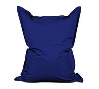 Lumaland Pouf géant de Luxe | Intérieur et extérieur XXL Pouf avec Housse Lavable | 140cm x 180cm | Grand Coussin d'assise | Sac intérieur Rechargeable incluant 380 litres de Billes EPS [Bleu foncé]