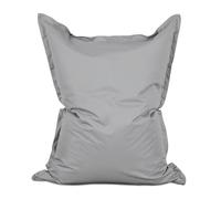 Lumaland Pouf géant de luxe | Intérieur et extérieur XXL Pouf avec housse lavable | 140cm x 180cm | Grand coussin d'assise | Sac intérieur rechargeable incluant 380 litres de billes EPS [Gris argenté]