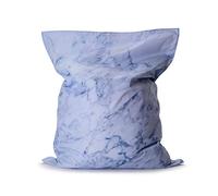 Lumaland Pouf géant de Luxe | Intérieur et extérieur XXL Pouf avec Housse Lavable | 140cm x 180cm | Grand Coussin d'assise | Sac intérieur Rechargeable incluant 380 litres de Billes EPS [Marbre]