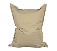 Lumaland Pouf géant de Luxe | Intérieur et extérieur XXL Pouf avec Housse Lavable | 140cm x 180cm | Grand Coussin d'assise | Sac intérieur Rechargeable incluant 380 litres de Billes EPS [Brun Sable]
