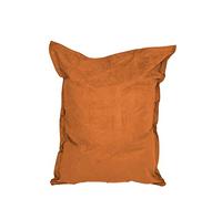 Lumaland Pouf géant de Luxe | Intérieur XXL Pouf avec Housse Lavable | 140cm x 180cm | Grand Coussin pour Enfants & Adultes | Sac intérieur Rechargeable incluant 380 litres de Billes EPS [Orange]