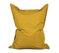Lumaland Pouf géant XXL 140 x 180 cm - Coussin de couchage imperméable pour l'intérieur et l'extérieur avec plus de 3 millions de perles EPS adaptatives - Bean Bag avec housse lavable - Jaune moutarde