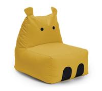 Lumaland Pouf Hippo - Famille d'animaux imperméable intérieur/extérieur - Matériau facile entretien - 80x70x65 cm - 2,9 kg - Jaune