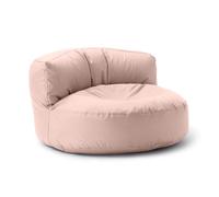 Lumaland Pouf Lounge - 90 x 50 cm avec dossier - Pour l'intérieur et l'extérieur - Imperméable et robuste - Avec rembourrage en polystyrène expansé adaptable - Housse lavable - Rose pastel