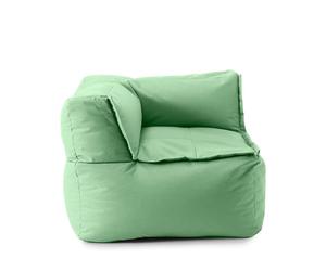 Lumaland Pouf Lounge avec Partie d'angle modulaire - Lavable - pour l'intérieur et l'extérieur - Chaise d'angle imperméable - Facile à étendre - 81 x 81 x 70 cm - Vert Pastel