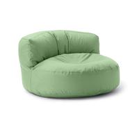 Lumaland Pouf lounge | Pouf de canapé 90 x 50 cm avec dossier | Pouf intérieur et extérieur | Imperméable et robuste | Avec rembourrage EPS adaptable | Housse lavable [Vert pastel]