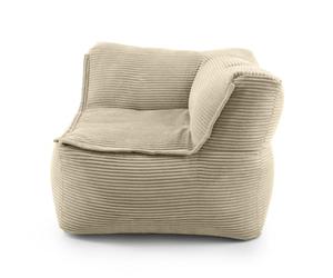 LUMALAND Pouf modulaire d'angle droit en velours côtelé 340 l pour canapé modulaire | Match idéal avec fauteuil et pouf | Pouf en perles EPS avec rembourrage | Coussin d'assise salon intérieur lavable