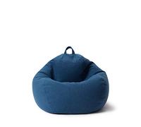 Lumaland Pouf Poire Comfort Line | 70 x 80 x 50 cm Fauteil Poire Intérieur (120 L) | Housse Lavable | Remplissage de Billes PSE | Coussin de Sol Gaming Beanbag Adulte Enfant [Bleu Foncé]