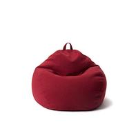 Lumaland Pouf Poire Comfort Line | 70 x 80 x 50 cm Fauteil Poire Intérieur (120 L) | Housse Lavable | Remplissage de Billes PSE | Coussin de Sol Gaming Beanbag Adulte Enfant [Rouge]