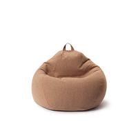 Lumaland Pouf Poire Comfort Line | 70 x 80 x 50 cm Fauteil Poire Intérieur (120 L) | Housse Lavable | Remplissage de Billes PSE | Coussin de Sol Gaming Beanbag Adulte Enfant [Marron]