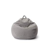 Lumaland Pouf Poire Comfort Line | 70 x 80 x 50 cm Fauteil Poire Intérieur (120 L) | Housse Lavable | Remplissage de Billes PSE | Coussin de Sol Gaming Beanbag Adulte Enfant [Gris Clair]