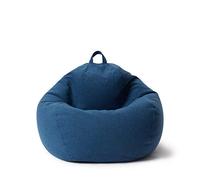 Lumaland Pouf Poire Comfort Line | 80 x 90 x 50 cm Fauteil Poire Intérieur (185 L) | Housse Lavable | Remplissage de Billes PSE | Coussin de Sol Gaming Beanbag Adulte Enfant [Bleu Foncé]
