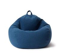 Lumaland Pouf Poire Comfort Line | 90 x 110 x 50 cm Fauteil Poire Intérieur (250 L) | Housse Lavable | Remplissage de Billes PSE | Coussin de Sol Gaming Beanbag Adulte Enfant [Bleu Foncé]