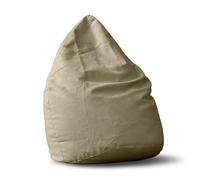 Lumaland Pouf Poire XL 120 L - Ligne Confort - Fauteuil Poire Adulte et Enfant pour Salon - 45 x 60 cm - Bean Bag Pouf Intérieur avec Coutures Solides - Beige