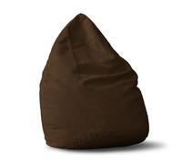 Lumaland Pouf Poire XL 120 L - Ligne Confort - Fauteuil Poire Adulte et Enfant pour Salon - 45 x 60 cm - Bean Bag Pouf Intérieur avec Coutures Solides - Marron