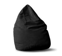 Lumaland Pouf Poire XL 120 L - Ligne Confort - Fauteuil Poire Adulte et Enfant pour Salon - 45 x 60 cm - Bean Bag Pouf Intérieur avec Coutures Solides - Noir