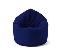 Lumaland Pouf pour Enfants & Adultes avec Fonction 2 en 1 pour s'asseoir & s'allonger | Ø 120x75 cm Fauteuil pour Salon & Extérieur | Facile d'entretien grâce à la Housse Amovible | Bleu Foncé