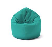 Lumaland Pouf pour Enfants & Adultes avec Fonction 2 en 1 pour s'asseoir & s'allonger | Ø 120x75 cm Fauteuil pour Salon & Extérieur | Facile d'entretien grâce à la Housse Amovible | Turquoise