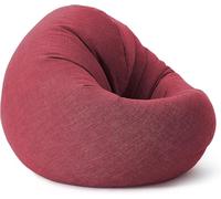 Lumaland Pouf pour Enfants & Adultes avec Fonction 2 en 1 pour s'asseoir & s'allonger | Ø 120x75 cm Fauteuil pour Salon & Intérieur | Facile d'entretien grâce à la Housse Amovible | Rouge