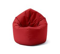 Lumaland Pouf pour Enfants & Adultes avec Fonction 2 en 1 pour s'asseoir & s'allonger | Ø 120x75 cm Fauteuil pour Salon, Extérieur & Intérieur | Facile d'entretien grâce à la Housse Amovible | Rouge