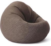 Lumaland Pouf pour Enfants & Adultes avec Fonction 2 en 1 pour s'asseoir & s'allonger | Ø 120x75 cm Fauteuil pour Salon & Intérieur | Facile d'entretien grâce à la Housse Amovible | Marron