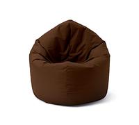 Lumaland Pouf pour Enfants & Adultes avec Fonction 2 en 1 pour s'asseoir & s'allonger | Ø 120x75 cm Fauteuil pour Salon, Extérieur & Intérieur | Facile d'entretien grâce à la Housse Amovible | Marron