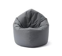 Lumaland Pouf pour Enfants & Adultes avec Fonction 2 en 1 pour s'asseoir & s'allonger | Ø 120x75 cm Fauteuil pour Salon, Extérieur & Intérieur | Facile d'entretien grâce à la Housse Amovible | Gris