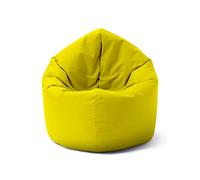 Lumaland Pouf pour Enfants & Adultes avec Fonction 2 en 1 pour s'asseoir & s'allonger | Ø 120x75 cm Fauteuil pour Salon, Extérieur & Intérieur | Facile d'entretien grâce à la Housse Amovible | Jaune