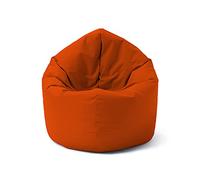 Lumaland Pouf pour Enfants & Adultes avec Fonction 2 en 1 pour s'asseoir & s'allonger | Ø 120x75 cm Fauteuil pour Salon, Extérieur & Intérieur | Facile d'entretien grâce à la Housse Amovible | Orange