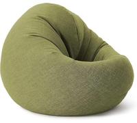 Lumaland Pouf pour Enfants & Adultes avec Fonction 2 en 1 pour s'asseoir & s'allonger | Ø 120x75 cm Fauteuil pour Salon & Intérieur | Facile d'entretien grâce à la Housse Amovible | Citron Vert