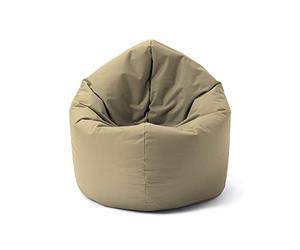 Lumaland Pouf pour Enfants & Adultes avec Fonction 2 en 1 pour s'asseoir & s'allonger | Ø 120x75 cm Fauteuil pour Salon, Extérieur & Intérieur | Facile d'entretien grâce à la Housse Amovible | Beige