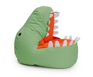 Lumaland Pouf pour enfants Dino et famille d'animaux - Imperméable - Intérieur et extérieur - Matériau facile d'entretien - 90 x 90 x 70 cm - 4,1 kg - Vert