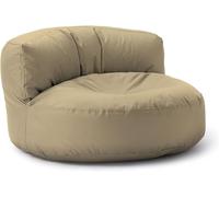 Lumaland - Pouf salon - Canapé pouf - Rond - Pour l'extérieur - Rembourrage de 320 l - 90 x 50 cm - Beige